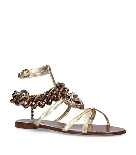 dolce gabbana sandals gold